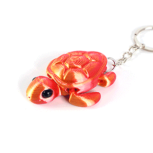 Cute 3D Print Turtle Keychain Accessory